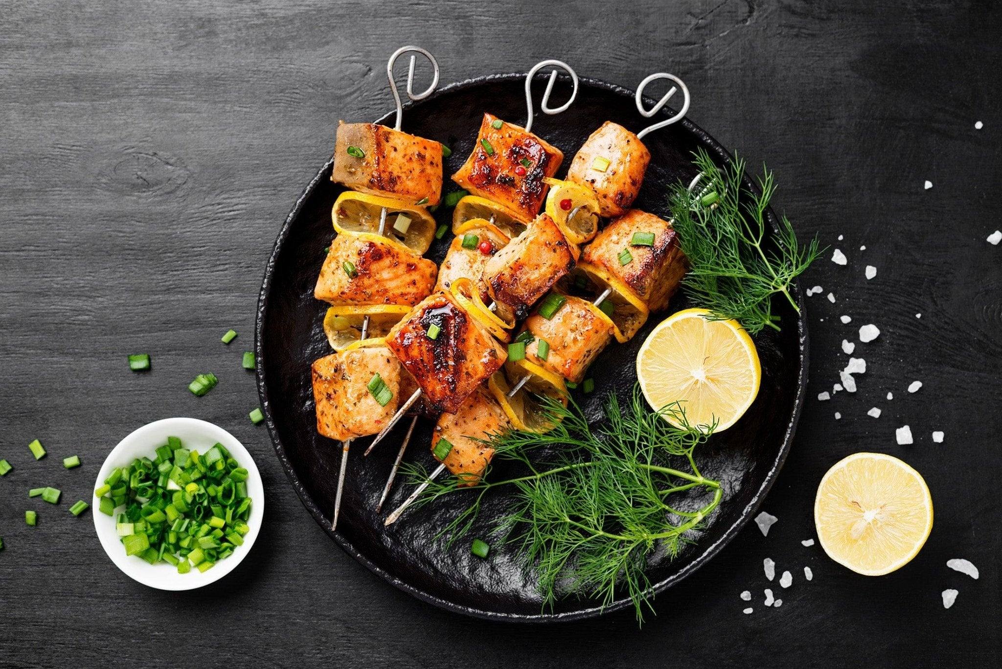 Salmon Skewers with a Tropical Glaze - One Stop Chilli Shop