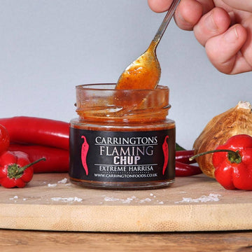 Flaming Chup | 190ml | Carrington Food's | Extra Hot Harissa Paste - One Stop Chilli Shop