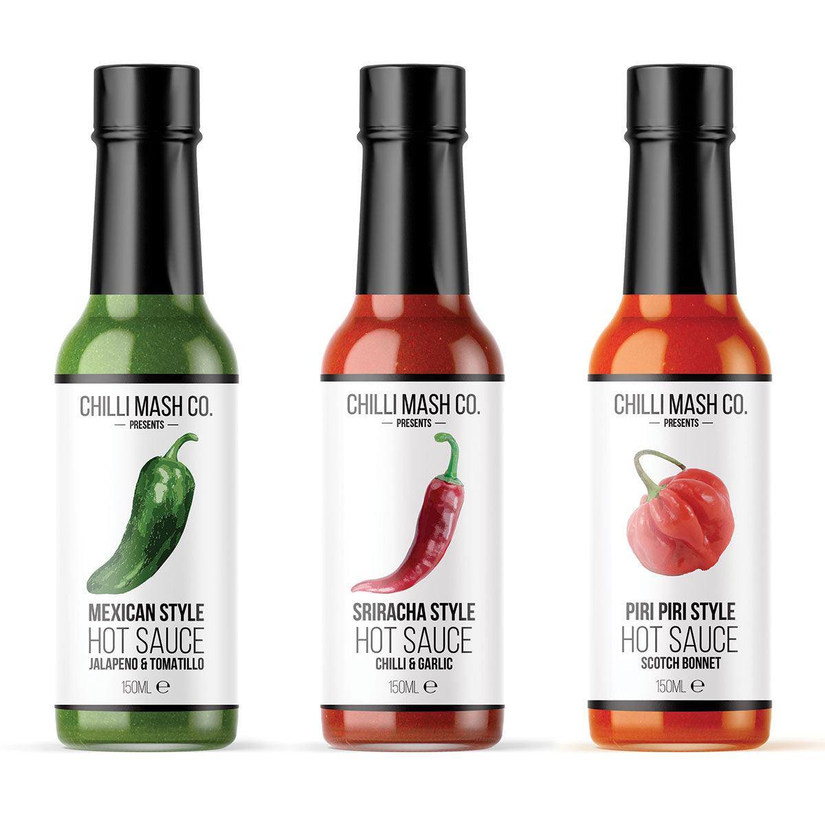 Hot Sauce Lovers Trio | 3x 150ml | Chilli Mash Company | Gift Boxed - One Stop Chilli Shop