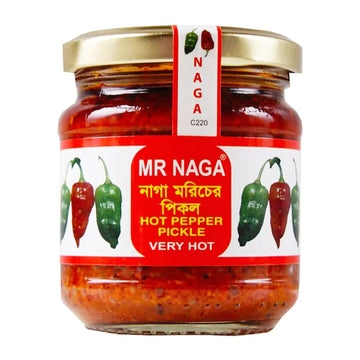 Mr Naga Hot Pepper Pickle | 190g | Pasha Foods | Authentic Bangladeshi Recipe - One Stop Chilli Shop