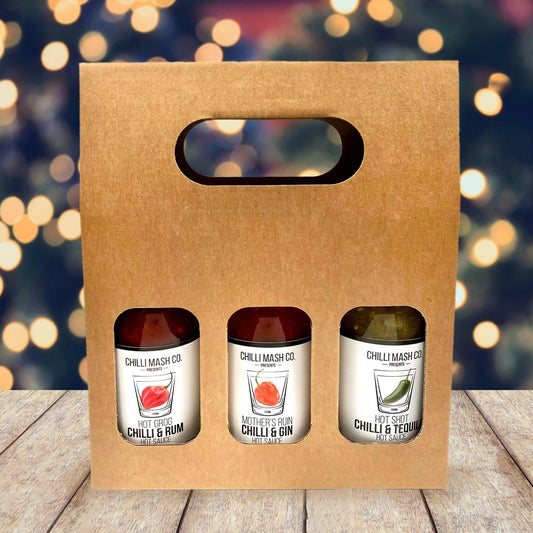 On The Sauce | Chilli Mash Company | 3x 150ml | Boozy Chilli Sauce Gift - One Stop Chilli Shop